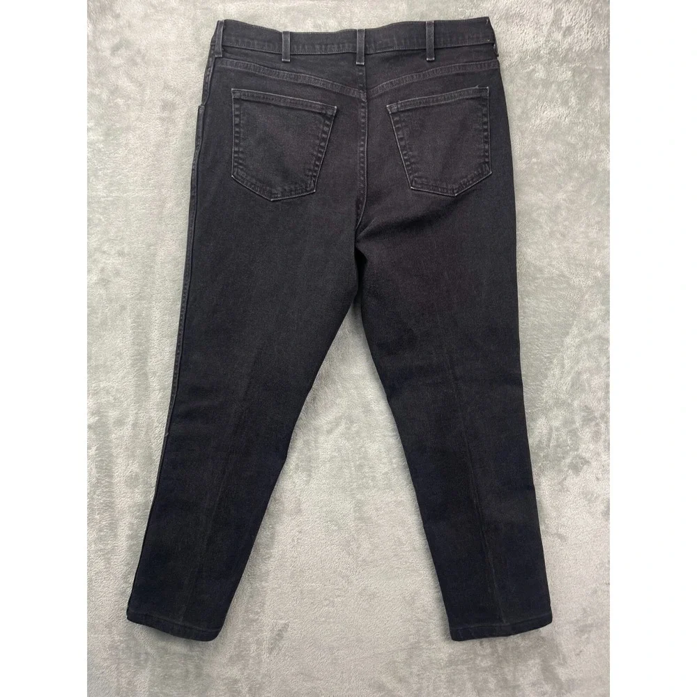 Lands' End Men's‎ Jeans 36x30 Black Denim Cotton Blend Tapered Made in USA